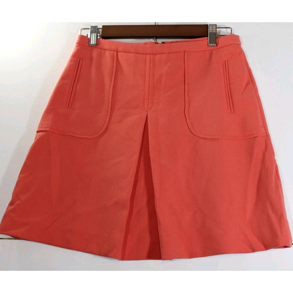 Maeve Anthropologie‎ Skirt Size 2 Womens Short Career Rear Zip Pink Coral Lined